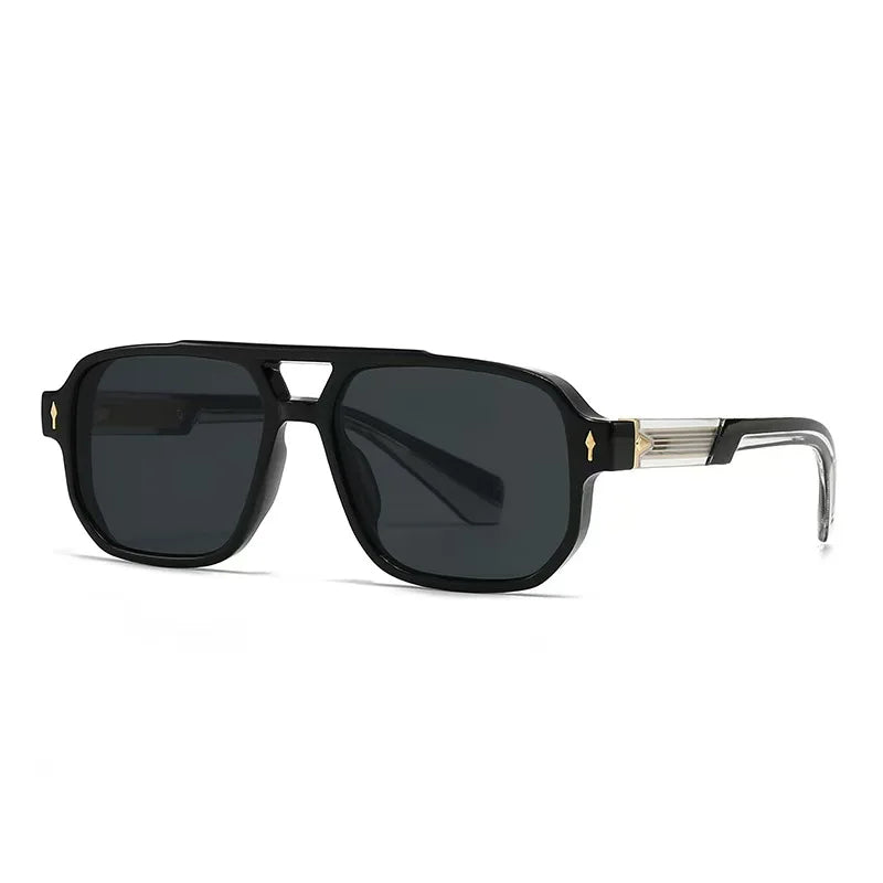 Retro men's and women's transparent frame sunglasses, designer fashionable UV400 protective sunglasses, face shaping sunglasses