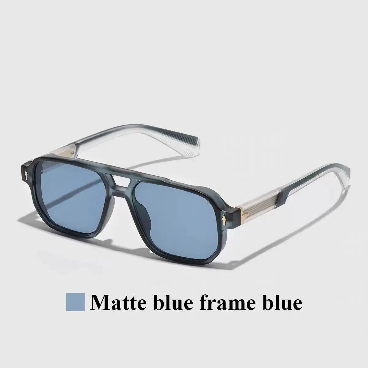 Retro men's and women's transparent frame sunglasses, designer fashionable UV400 protective sunglasses, face shaping sunglasses