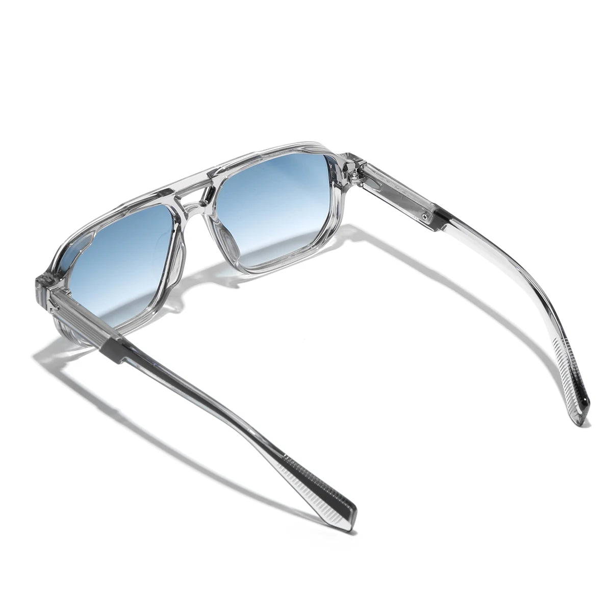 Retro men's and women's transparent frame sunglasses, designer fashionable UV400 protective sunglasses, face shaping sunglasses