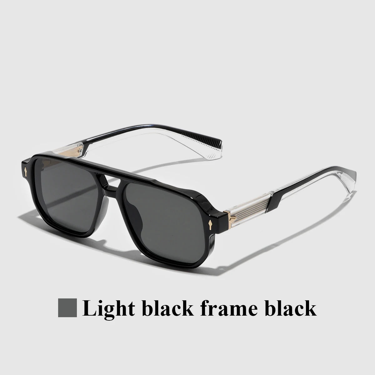 Retro men's and women's transparent frame sunglasses, designer fashionable UV400 protective sunglasses, face shaping sunglasses