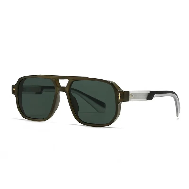 Retro men's and women's transparent frame sunglasses, designer fashionable UV400 protective sunglasses, face shaping sunglasses